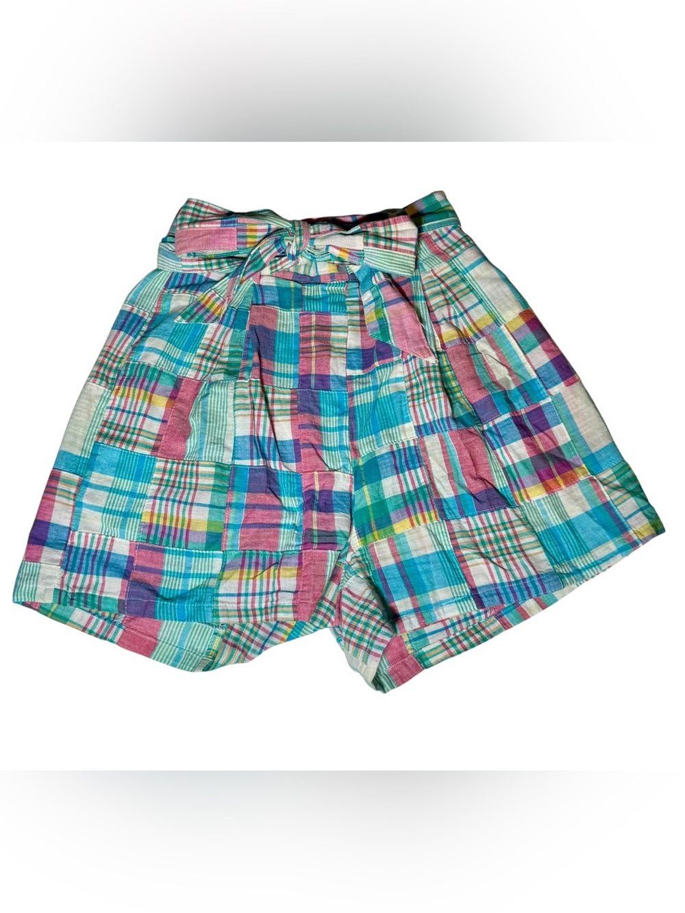 Urban outfitters Paperbag High Waist Plaid Women's Shorts - Multi Color 0